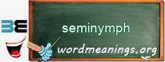 WordMeaning blackboard for seminymph